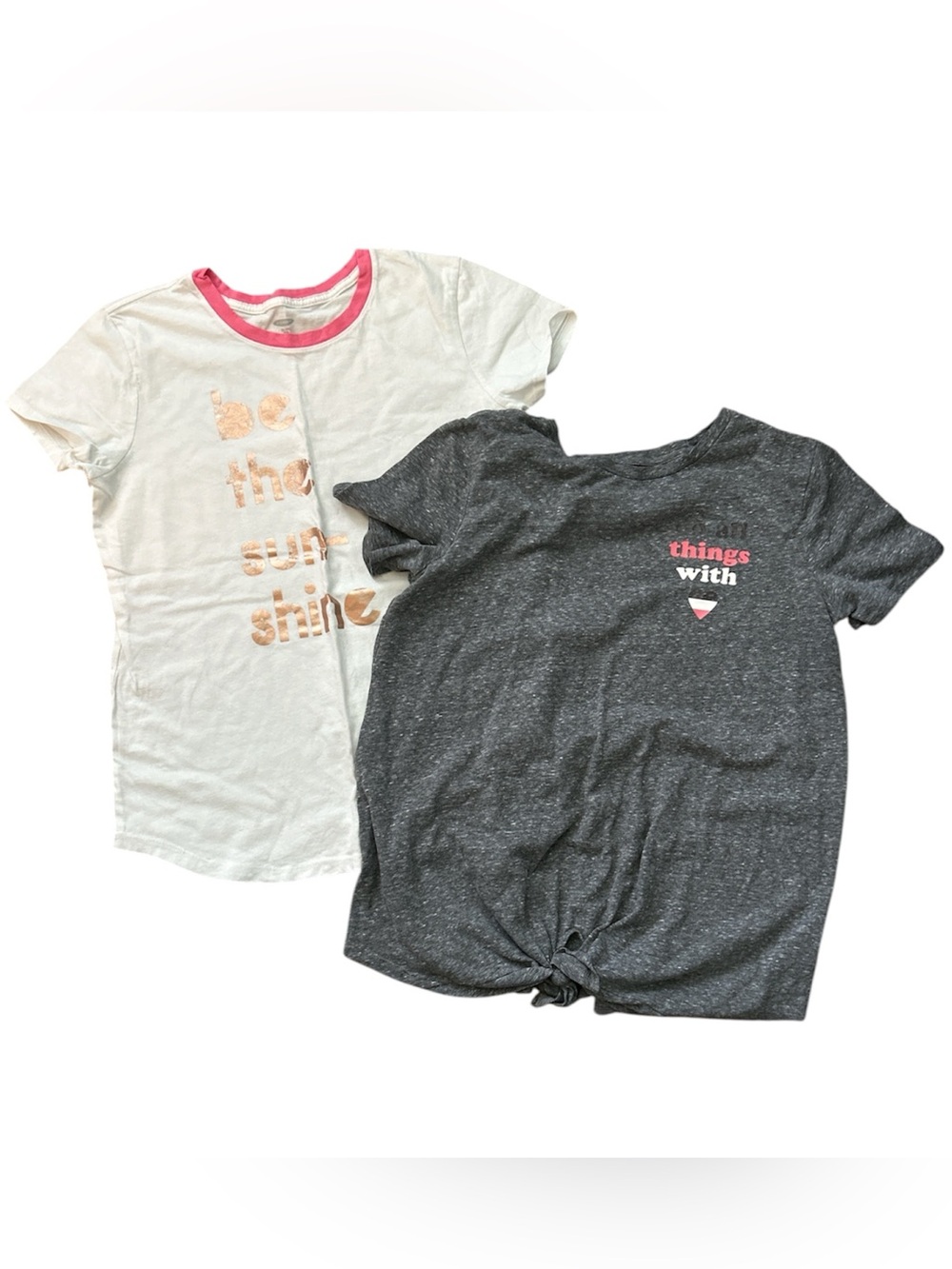 Old Navy White & Gray Heather Graphic Short Sleeve Tee Bundle XXL 16